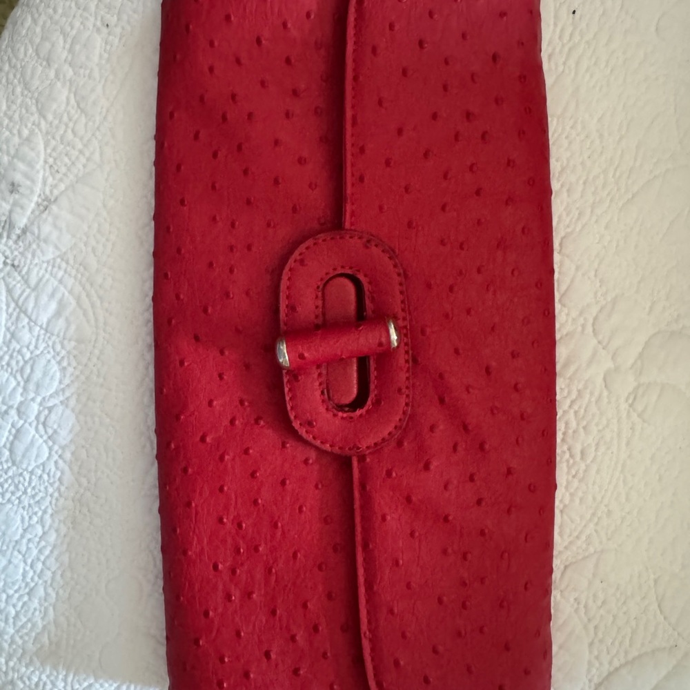 Vintage Avon Red Textured Clutch